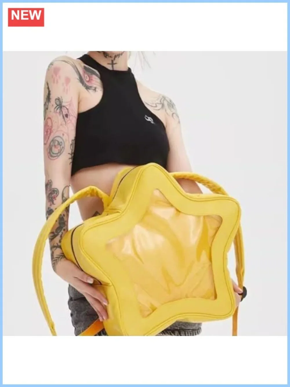 Kawaii Y2K Ita Bag Backpack PU Leather Display Insert Shoulder Bag Women Daily